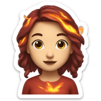 cute lady elemental of fire sticker