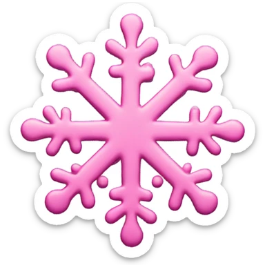 Pink snow flake sticker