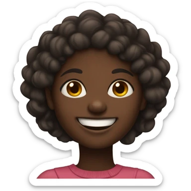 smiling dark-skin girl portrait sticker