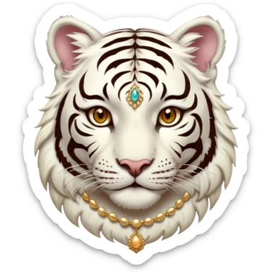 ESO Female white tiger khajiit leader of the umbral rose  sticker