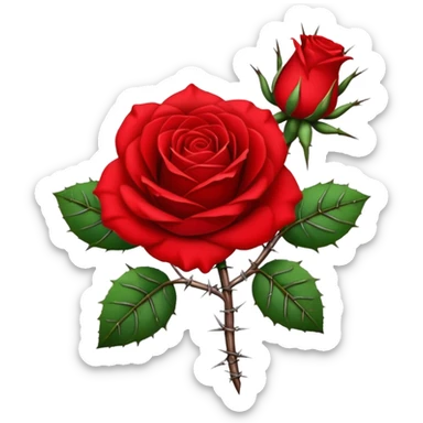 A red rose with barbwire and thorns sticker