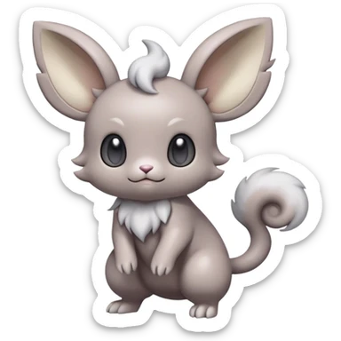 Minccino-Espurr-Fakémon-hybrid-creature (full body)  sticker