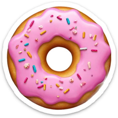 Donut with pink frosting and sprinkles  sticker