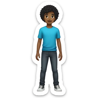 Brown skin short black curly haired boy sticker