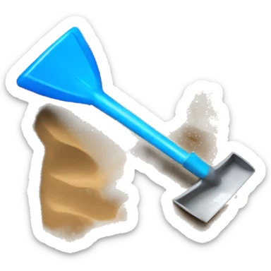 sandbox with plastic toy shovel sticker