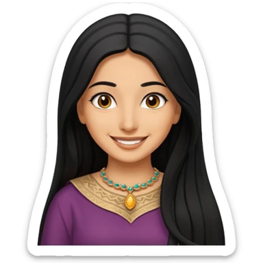 Black long hair arab women sticker