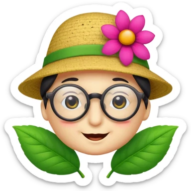 a flower with a personality and accessories sticker