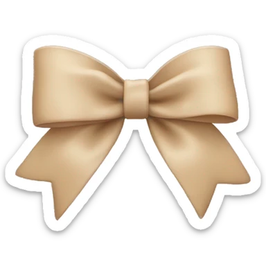 Beige bow sticker