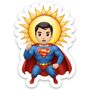 Superman spewing shit in the sun sticker