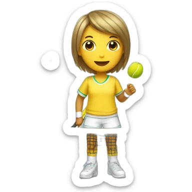 kawaii cute banana tennis player sticker