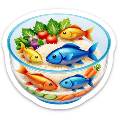 Clear plastic flower shaped pokebowl sticker