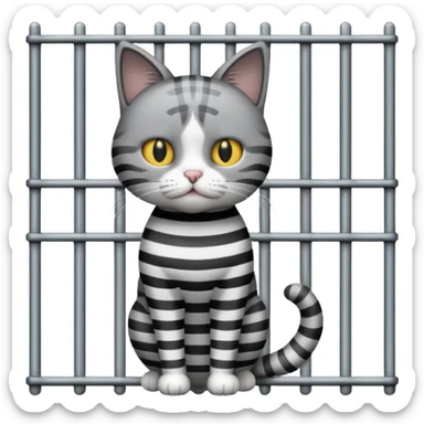 cat jail cry place with police cat sticker