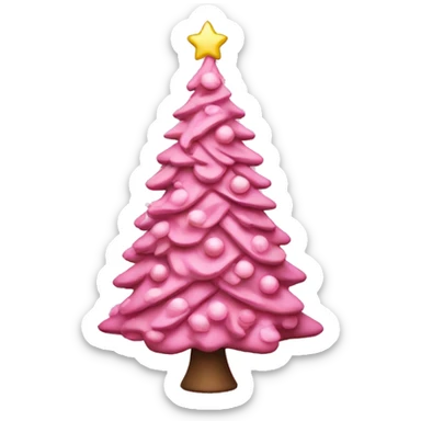 pink christmas tree sticker