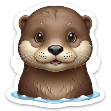 Ice on top of an otter's head. sticker