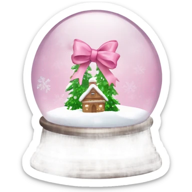 A snow globe with pink ribbon ￼ sticker