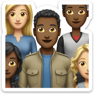 a team of four start founder sticker