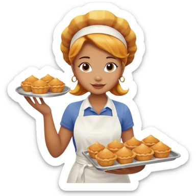 mermaid who is a pastry baker sticker