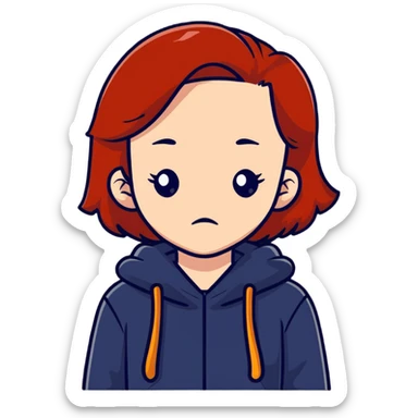 redhead girl sad expression sticker