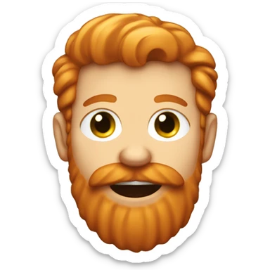ginger with a beard who is slightly smiling with a small wink. the text above the emoji says "Gotchu" sticker