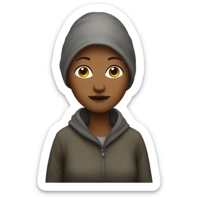 Homeless woman sticker