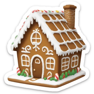 White and brown gingerbread house  sticker