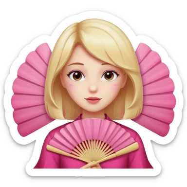 Clean girl pink fan and I love rose sticker