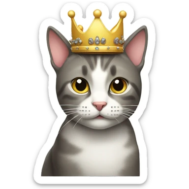 Cat with crown sticker