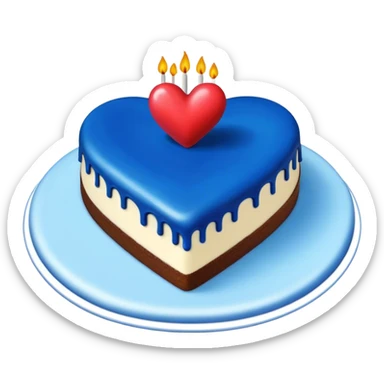 Deep blue heart shaped cake  sticker