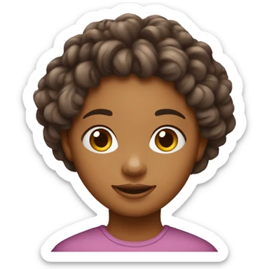 Fille métisse au cheveux bouclés brun  sticker