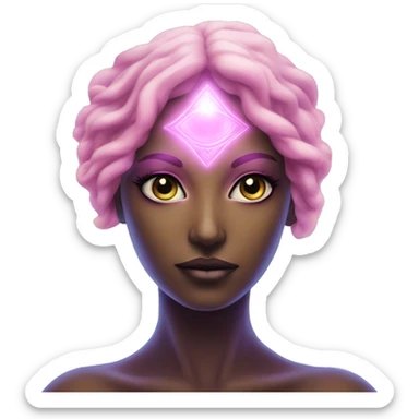 Pleiadian woman female third eye pink sticker