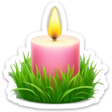 Summer candle with grass sticker