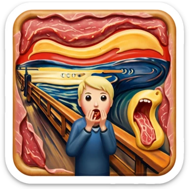 Edvard munch scream with SPAM MEAT landscape  sticker