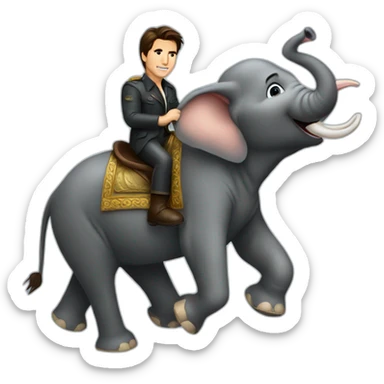 Tom Cruise riding a elephant sticker