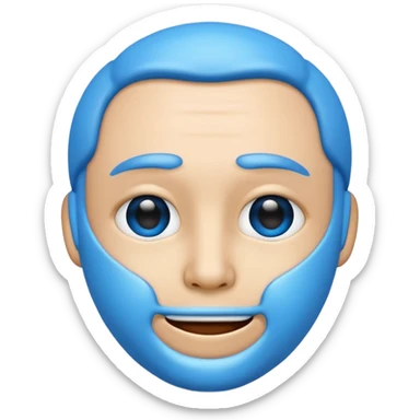 "blue 3D faced emoji, sigma judging look, cold phonk style, high detail" sticker
