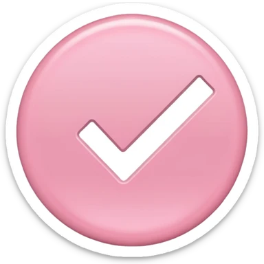 baby pink check mark sticker