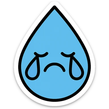 colored icon of a water droplet crying sticker