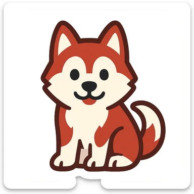 twitter emoji style red siberian husky sticker