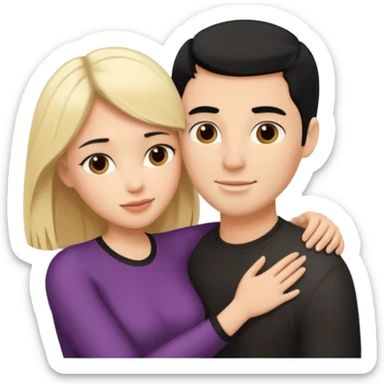 Liebespaar blonder man und schwarz haarige frau sticker