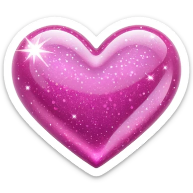 pink sparkle heart sticker