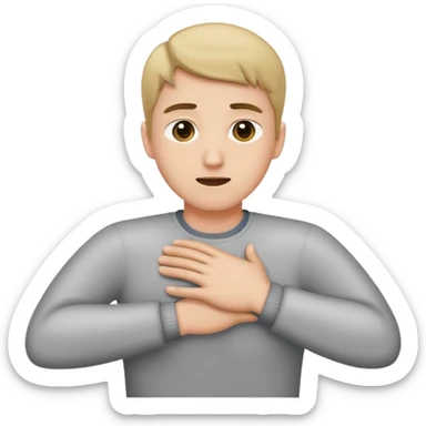 grabbing neck while crossing arms sticker