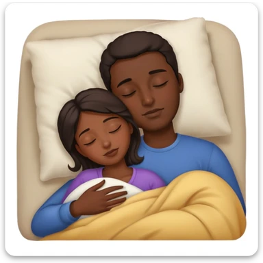 Carita de mujer morena dormidita sobre el pecho de hombre  sticker