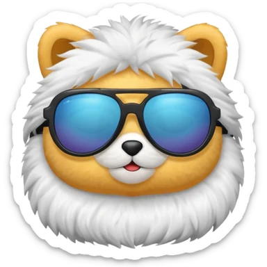 a plushie with cool sunglasses sticker