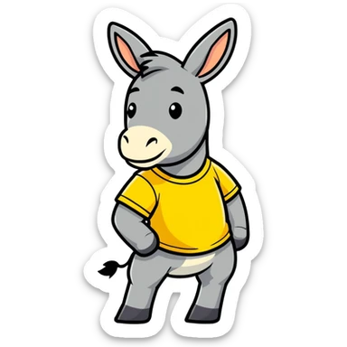 Donkey in yellow shirt  sticker
