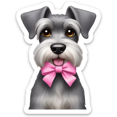  schnauzer with pink bow  sticker
