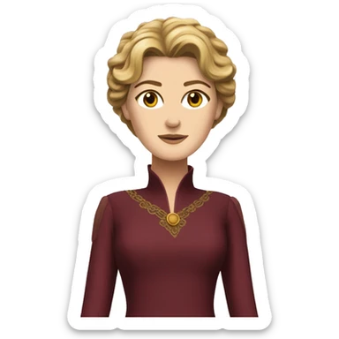 Cersei Lanister burgundy dress sticker