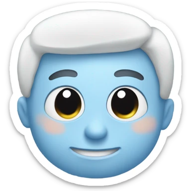 light blue soft square emoji saying "freelo" with big white words. sticker
