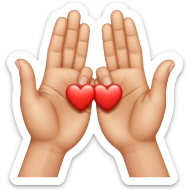 Corazón uniendo los dedos anular y pulgar entre dos manos sticker