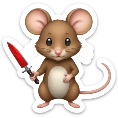 mouse with knife sticker