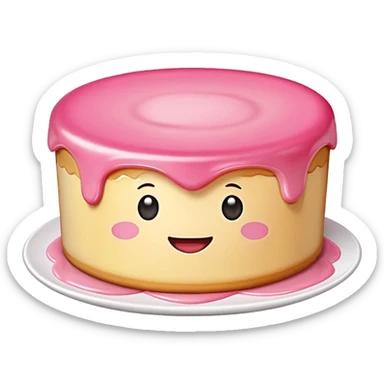 pink kawaii SPAM flan  sticker