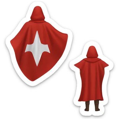 Flying red hero cape back view sticker